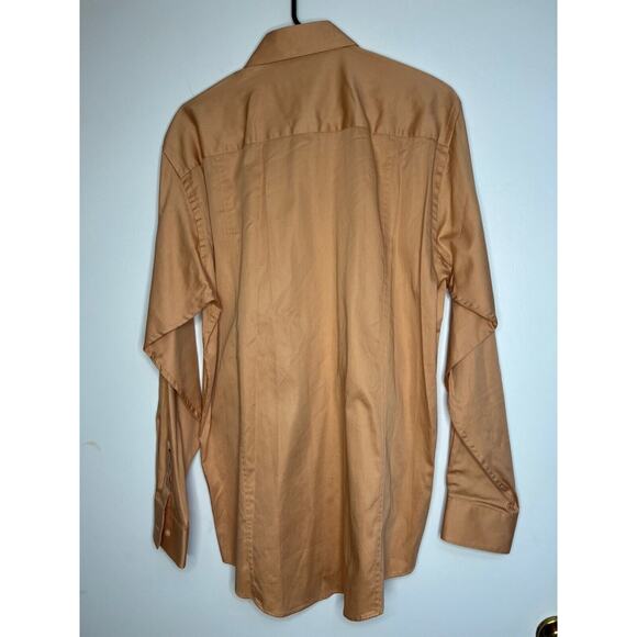 Calvin Klein Mens Regular Fit Check Button Up Shirt 16 34/35 Orange - Picture 6 of 6